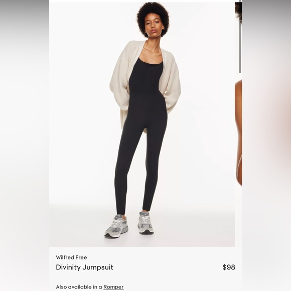 Wilfred Free Divinity Jumpsuit Size xxs black with coral stripe on leg - Picture 2 of 9